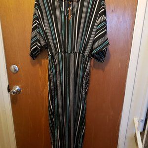 Dark black striped romper